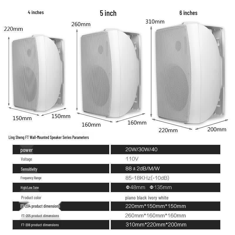 Lingsheng Wall-Mounted Speaker System for Conference & Background Music (CN version)