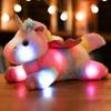 1pc 38cm Kawaii Lightning Unicorn Plush Toys Soft Stuffed Animal Colored Lights Unicorn Pillow Luminous Doll Children Girls Gift