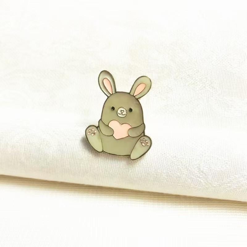 Cute Cartoon Animal Brooch: Colorful Chicken, Bird, and Rabbit Metal Pins with Enamel Coating