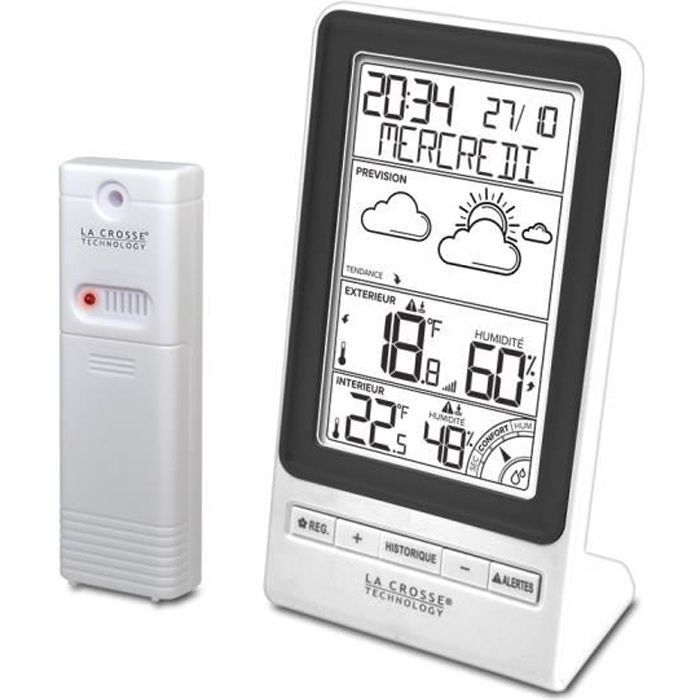 Station météo la crosse technology ws6819whi-bla avec indice de confort noir