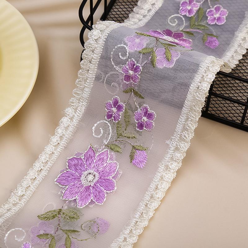 5 Yards Flower Embroidery Lace Ribbon For Bow Making Clothing Decor Sewing Fabric Craft Supplies Needlework Accessories