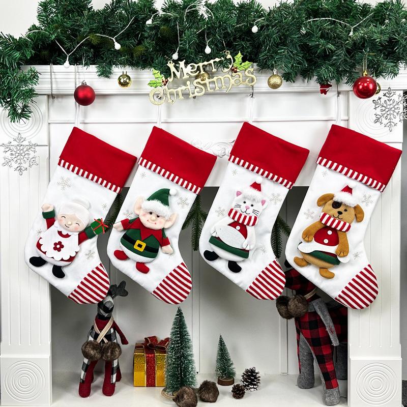 Christmas Socks Gift Bag Christmas Tree Ornaments Snowman Christmas Tree Pendant