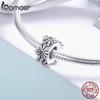 BAMOER Fashion New 100% 925 Sterling Silver Daisy Flower Silicon Spacer Beads fit Charm Bracelet
