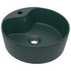 Luxury Wash Basin with Overflow Matte Dark Green 36 X 13 Cm Ceramic