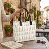 Cute Christmas Tree Pattern Tote Bag Casual Large Capacity Portable Daily Handbag for Shopping Travel Commute