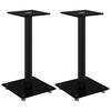Speaker Stands (2 Pcs) Black Tempered Glass 1 Column
