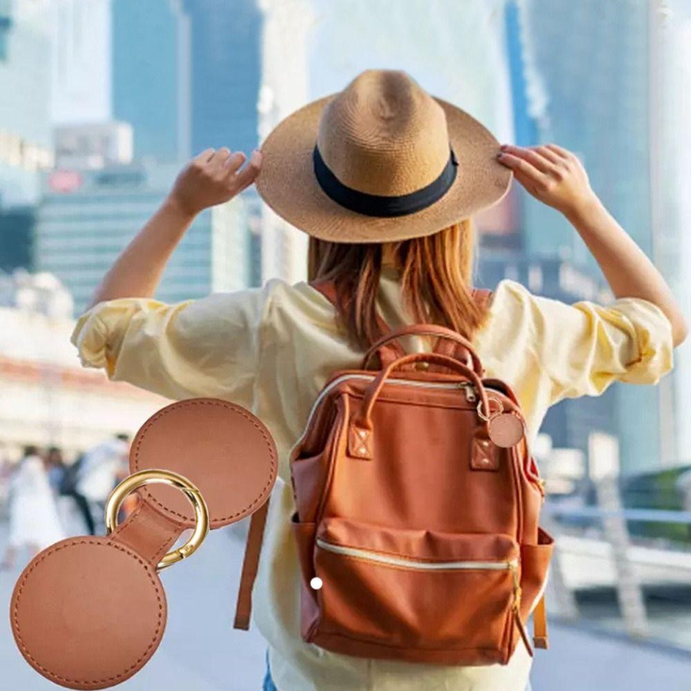 Round Magnetic Hat Clip New Hands-Free PU Leather Hat Holder Metal Buckle Ring Hat Bag Clips Outdoor