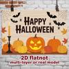 Party Backdrop Halloween Leaves Flat Pumpkins Bats Spiders Multi Layered Celebrations Photo Background Decor Front Door Decor