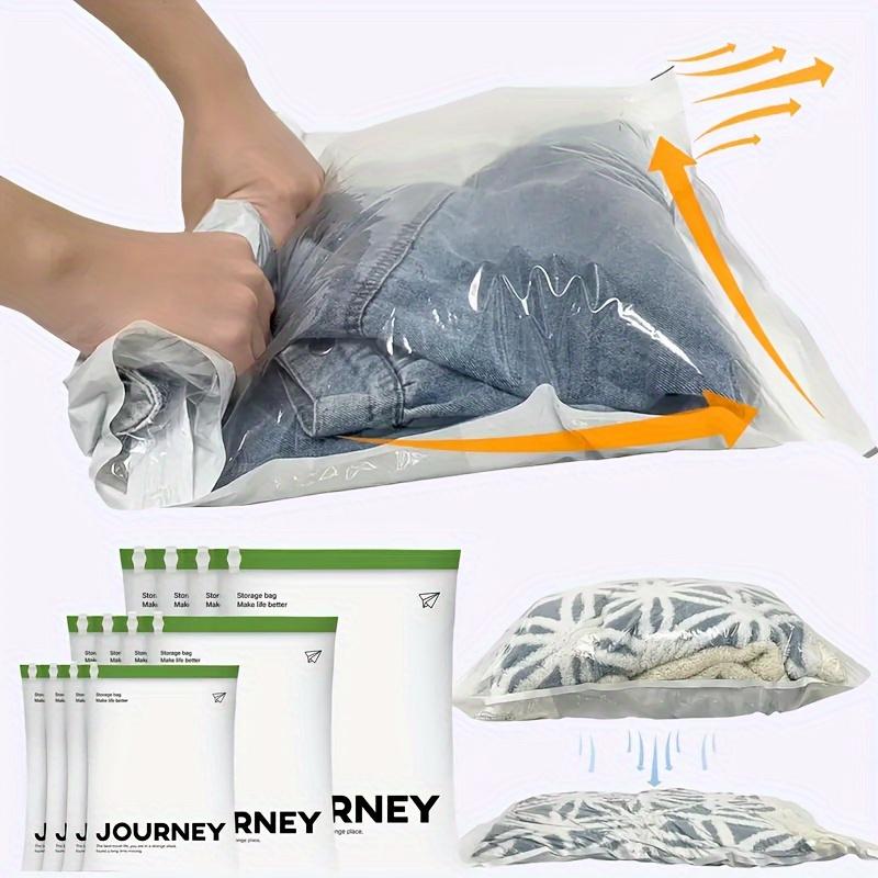 8pcs Hand-rolled Household Vacuum Compression Bag Luggage Special Travel Clothes Storage Bag Down Jacket Clothes Storage Bag