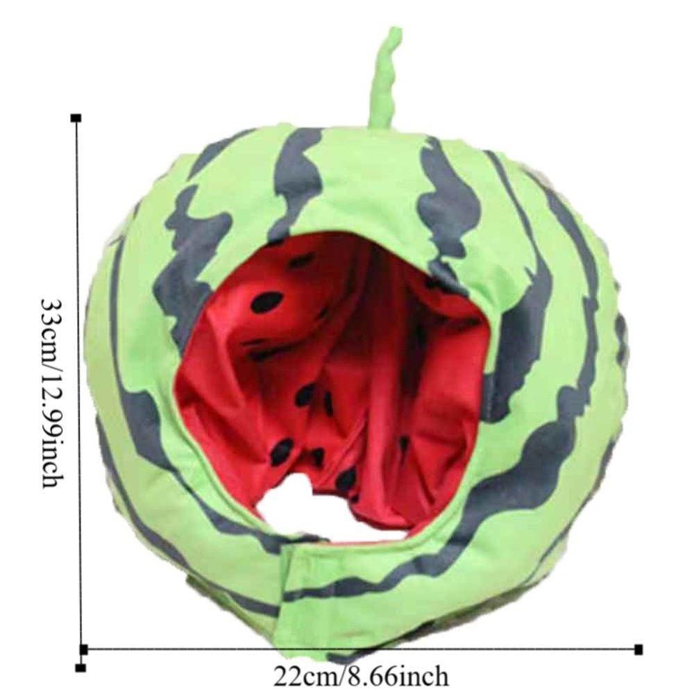 Cute Fashionable Watermelon Headgear Novelty Soft Watermelon Hat Funny Fiber Cotton Watermelon Headdress Cosplay