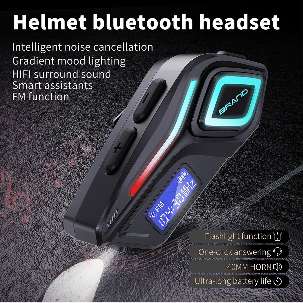 Kebidumei Motorcycle Wireless Bluetooth 5.3 IPX8 Waterproof Helmet Headset Hands-free Hands Free Call Anti-interference Earphone