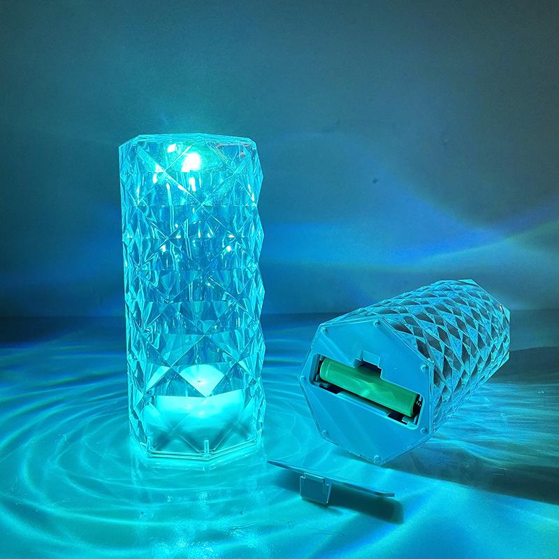 In Stock Luxury Rose Crystal Touch Lamp - Decorative Night Light for Bedroom