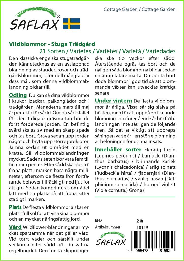 SAFLAX Cottage Garden - 1000 de semințe - 21 Mix de flori sălbatice