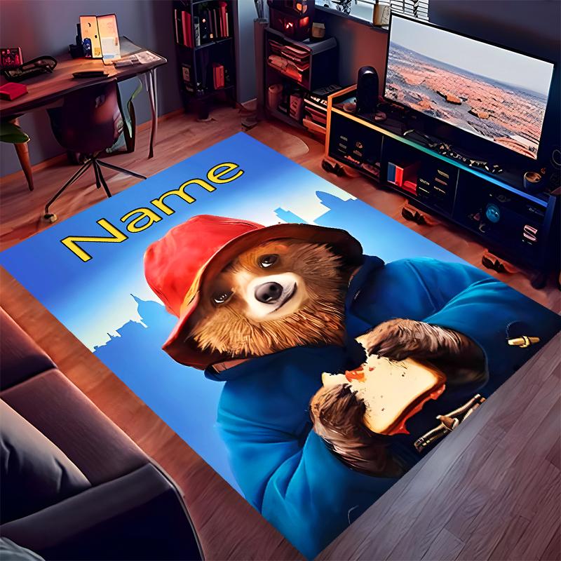 Custom personalization Paddington Bear Print Area Rug - Soft, Washable Non-Slip Indoor Mat,Living Room,Home&Office Decorative Rug