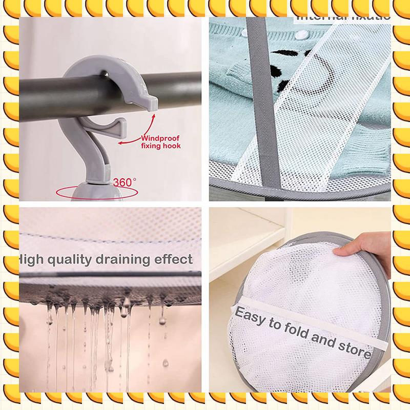 

BAAU 2X 3-Tier Sweater Drying Rack Hanging Clothes Hanging Dryer Laundry Mesh Drying Rack, Foldable Clothing Dryer Racks