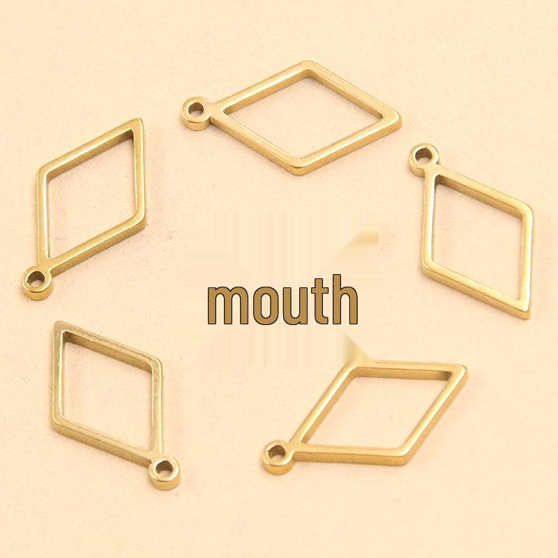 Stainless Steel Geometric Charm Molds: 10 Models & 2 Colors - Pentagram, Rhombus, Circle, Water Drop, Moon Pendants