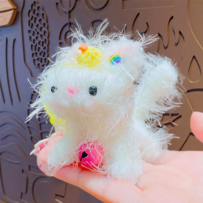 Portachiavi Peluche Cane Decompressione Girevole Bambola Ciondolo Coppia Portachiavi Auto Zaino Ciondolo Regalo