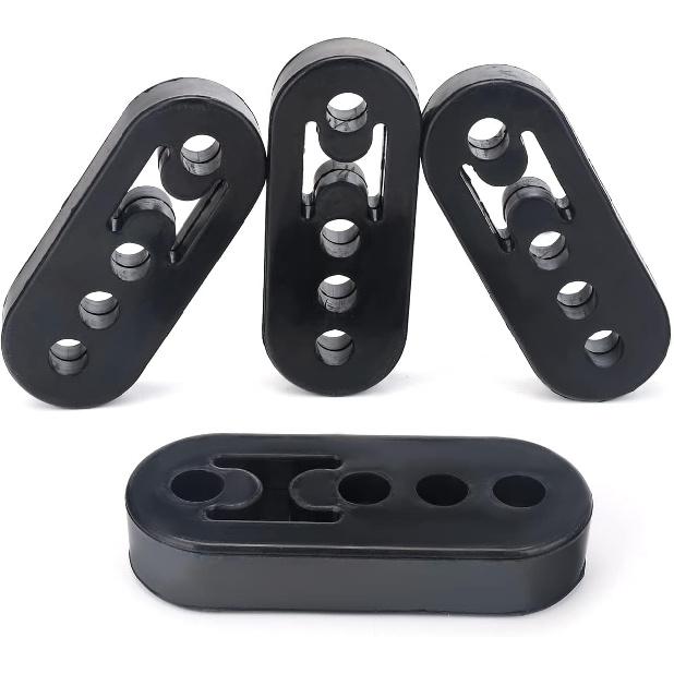 EPDM Exhaust Hangers 4 Holes 11cm 0.47" Insulator Bracket Bushing Mount Adjustable Muffler Shock Absorber Universal for Cars Truck Jeep SUV Upgrade