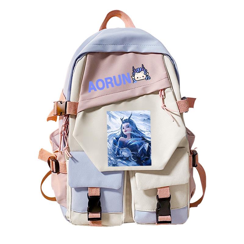 New Ao Run cute popular peripheral backpack movie Nezha 2 new student large-capacity schoolbag