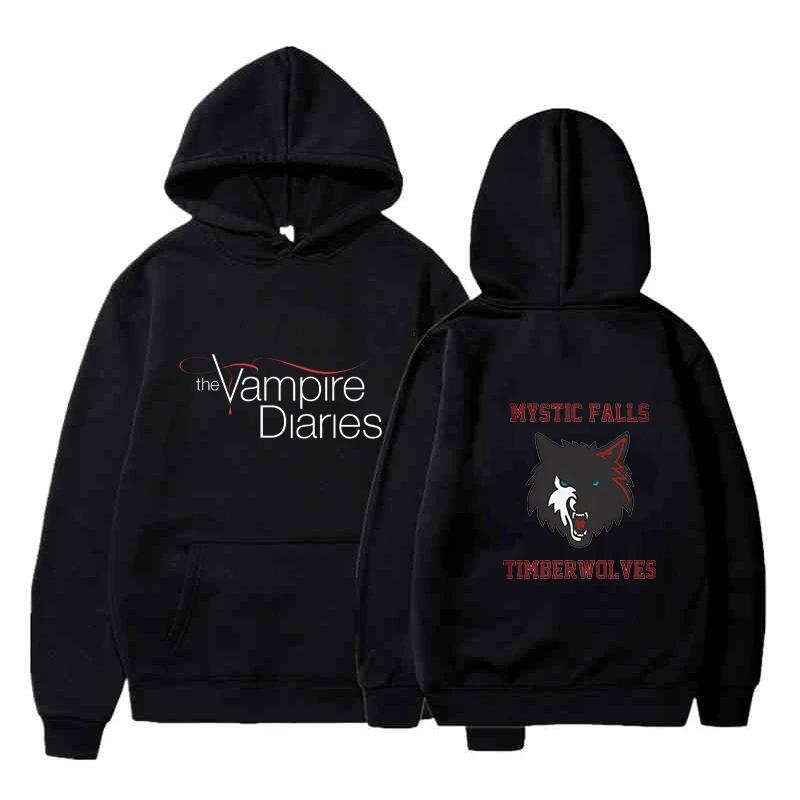 

Vampire Diaries Print Pattern Fall/Winter Fleece Hooded Sweatshirt - Men s Clothing - Streetwear 3XL