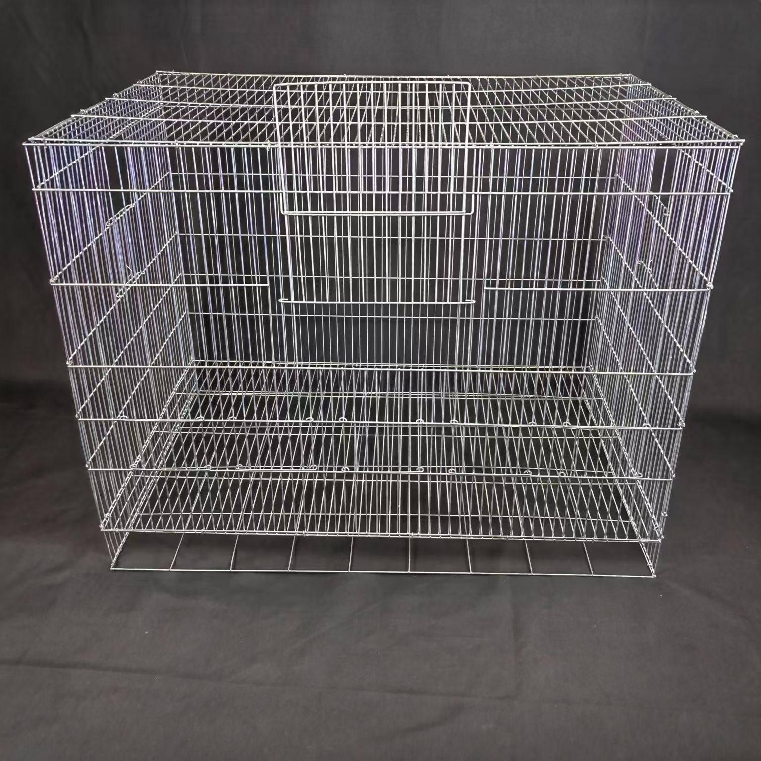 

Защищенная оцинкованная электрическая большая клетка для птиц, Утолщенная клетка-вольера Кинг Конг для попугаев, 90x70см.