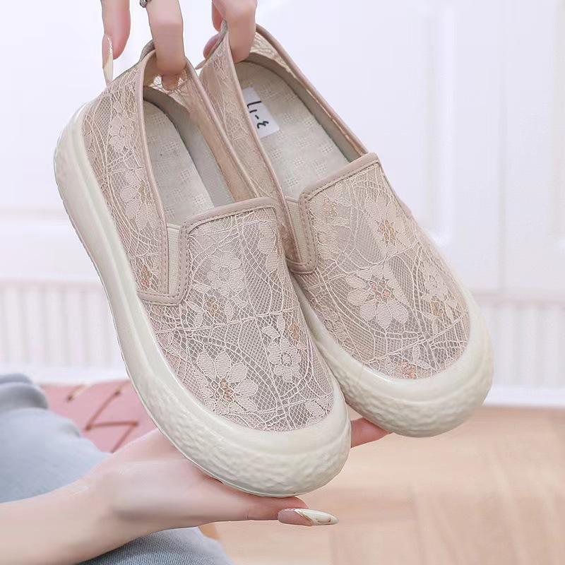Xiaoxiangfeng Fisherman Shoes Women's New Summer Lace Mesh Non-slip Hollow Breathable Lazy Single Shoes