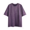 Men's Summer Trend Solid Color Suede Loose Round Neck Pullover Short-sleeved T-shirt