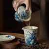 Birds Ru Yao Porcelain Gaiwan Set For Tea Tureen Teaware Cup Chinese Blue Bowls Chawan Tea Ceremony Set Deng'S