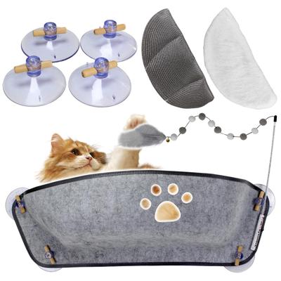 [Supervised by a Cat Health Specialist] Cat Window Hammock Bed with Suction Cups, Large and Sturdy, Suction Cup Nyan Moc