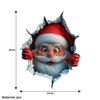 1-3pcs 3D Santa Claus Wall Stickers Removable Window Toilet Wall Decals Art Decor for Xmas Home Living Room Party Supplies