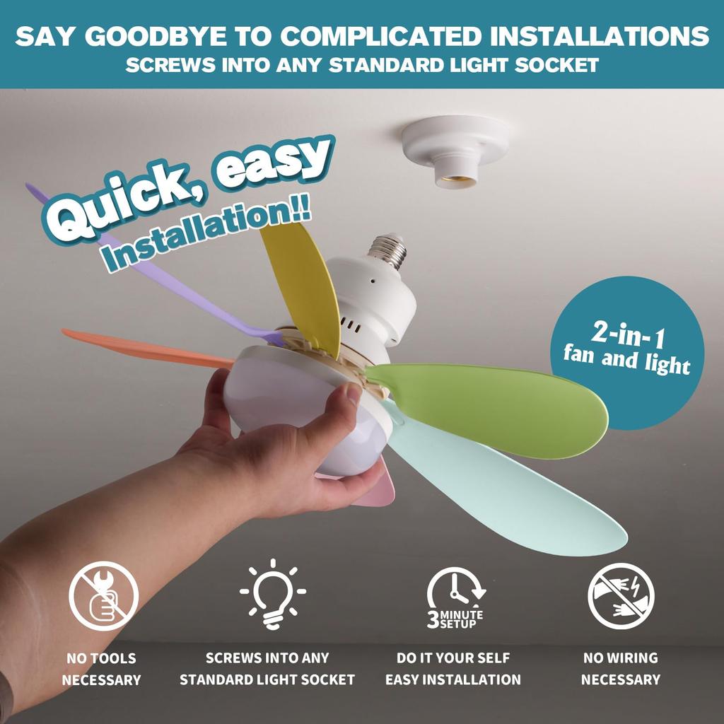 IRALAN Ceiling Fan LED With Light Remote Control Dimmable E27 Base Modern Wireless Fans Lighting For Bedroom and Living Room