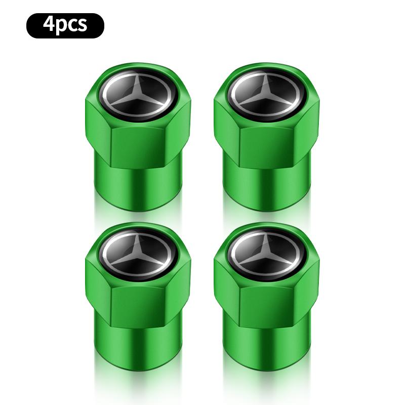 4PCS Car Wheel Tire Valves Tyre Stem Air Caps Cover For Mercedes Benz AMG W176 W202 W204 W205 W210 W211 W212 CLA CLK CLS GLA GLC