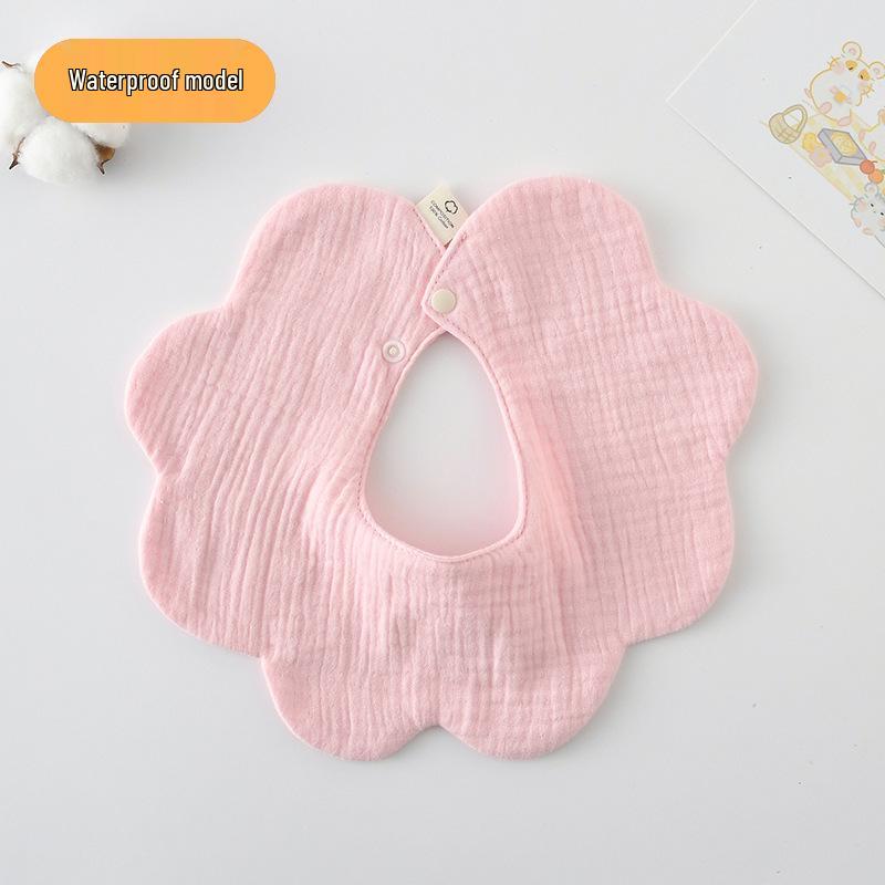 Dwustronny, wodoodporny śliniaczek dla niemowląt w stylu koreańskim z płatkami, wykonany w 100% z gazy bawełnianej