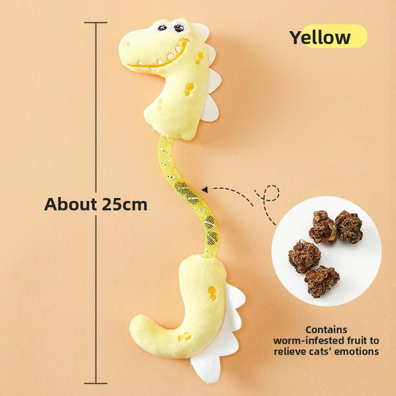 Cat Chews on The Toy To Form The Puppy Pet's Teeth Grinding Toy with Built-in Worm Gall Fruit Cat Toy for Teeth Cleaning and Durable Chewing.