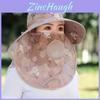 Polyester Chiffon Sun Hat With Face Mask And Neck Cover For Outdoor Gardening Sun Protection