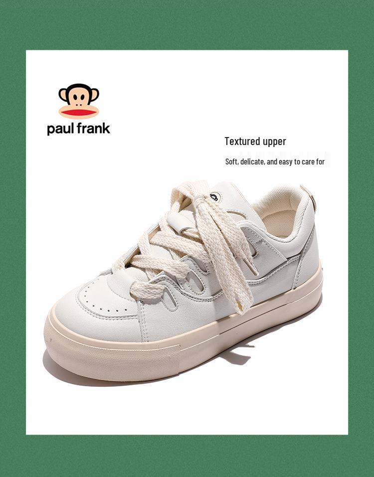 Paul Frank Women's Versatile Low-Top Sneakers - Big Mouth Monkey Design, Casual Korean Style Shoes in Red & White