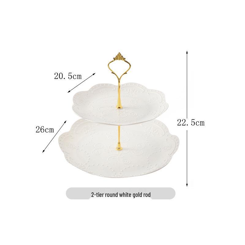 Trzypoziomowy europejski stojak na ciasto do popołudniowej herbaty - Kreatywna wielowarstwowa plastikowa taca na desery i talerz na owoce