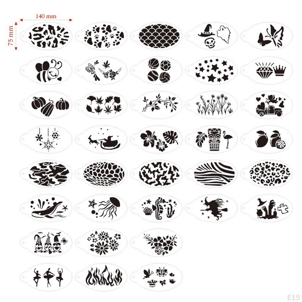 Face Paint Stencils, Body Painting Template Durable, Masquerade Festivals Portable Carnivals Party