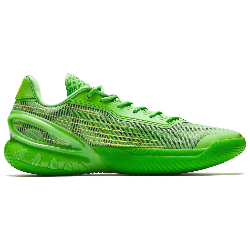 Anta Zap 3 Cushioning, Wear Resistant Low top Front Fork Carbon Plate Basketball Shoes Men's Green Gold 912531110Q-5
