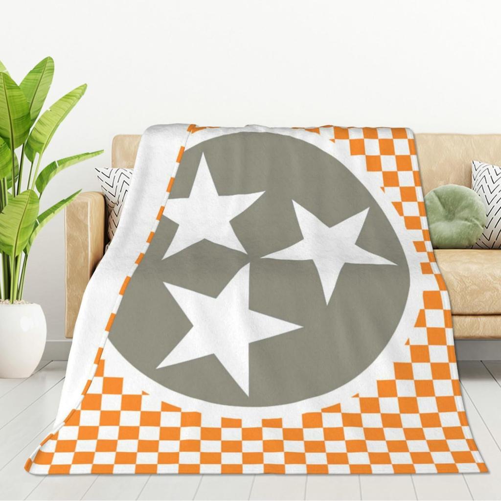 Brown Rust Color Printed Blanket for Sofa Bed Travel Camping Living Room Office Conditioning Blanket for All Seasons Gifts