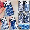 Shibori Indigo Tie Dye Handyhülle Für Apple iPhone 17 Air 16E 15 14 Plus 13 12 11 Pro Max Mini Funda Cover