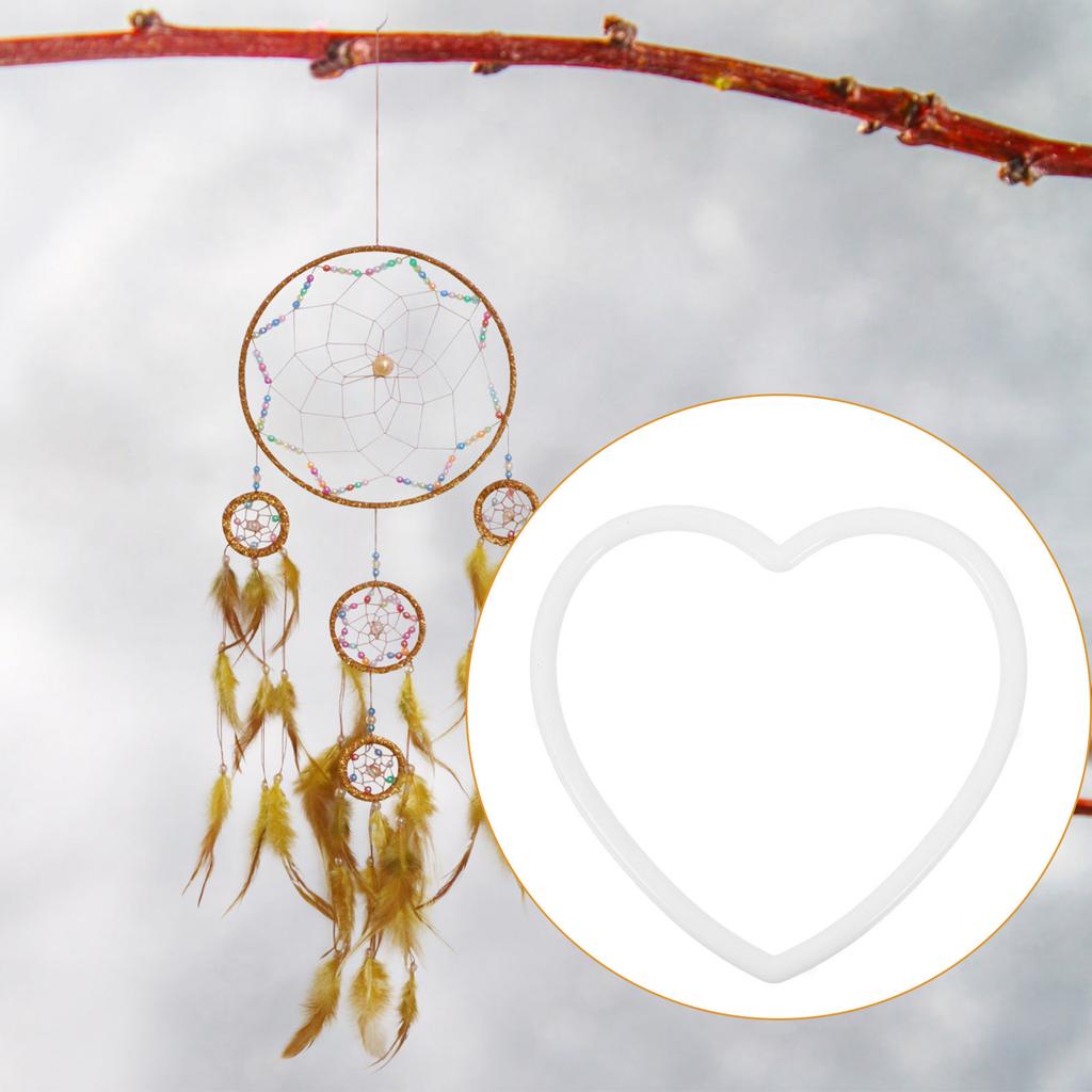 10Pcs Dream Catcher Materials Heart Shape Acrylic Rings Ideal for DIY Hanging Ornaments Handmade Crafting Accessories Decoration