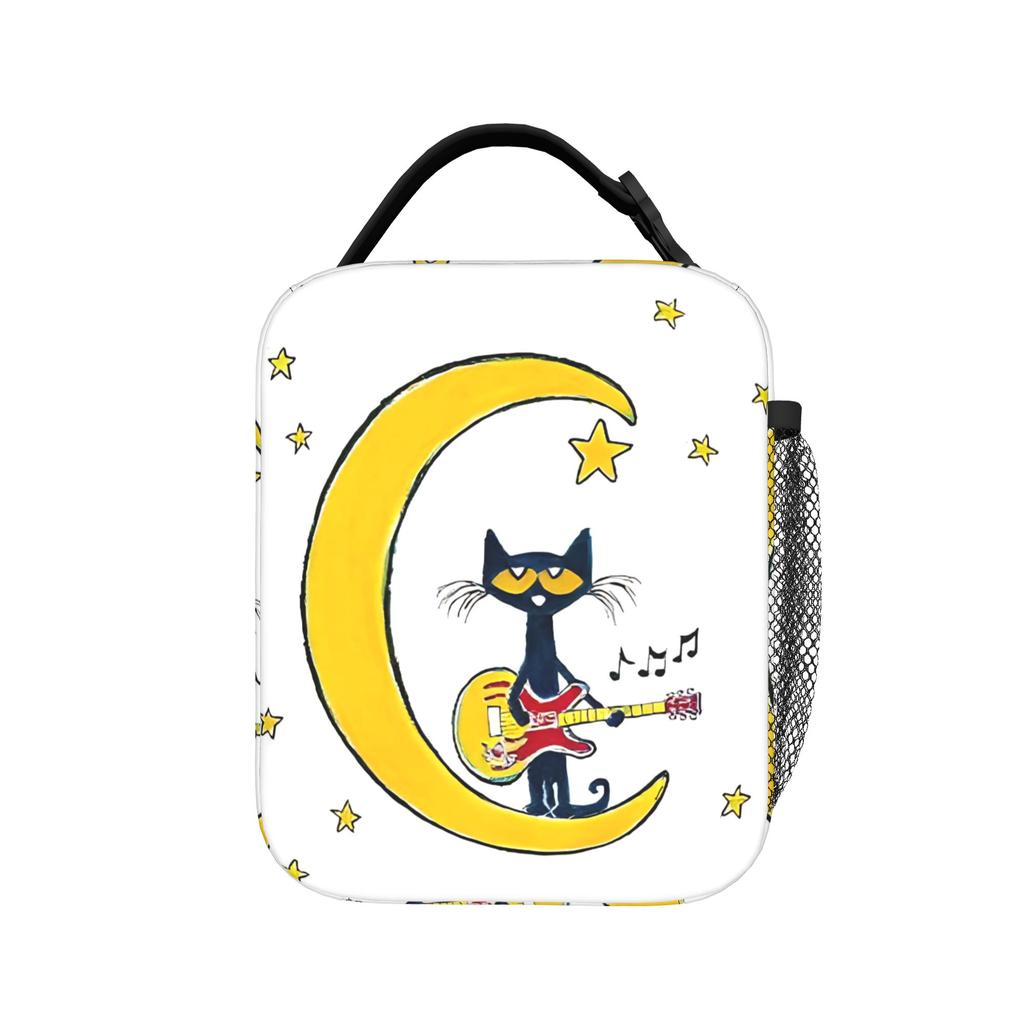 Pete the Cat  Insulated Lunch Bags Portable Cartoon  Reusable Cooler Bag Tote Lunch Box College  Travel Men Women