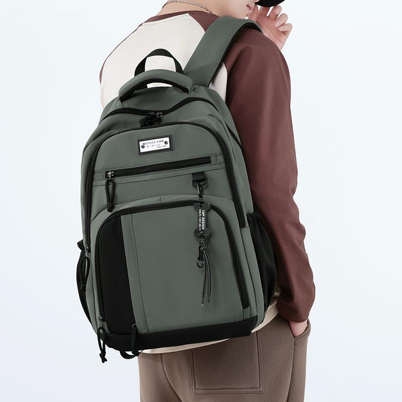 Schoolbag new large-capacity backpack Korean version of tooling style, strong and durable multi-compartment backpack for junior and high school