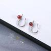 C Cubic Cartilage Stud Clip Earring Elk Ear Clips Christmas Earrings Korean Style Pearl Ear Clips
