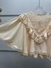 2026 Spring/Summer French Lace Ruffle Cape Top