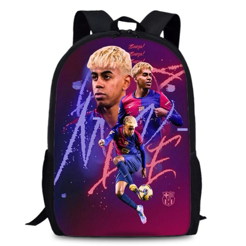 Lamine Yamal Lionel Messi Football Star Printed Kids Backpack Large Capacity School Bag For Daily Use