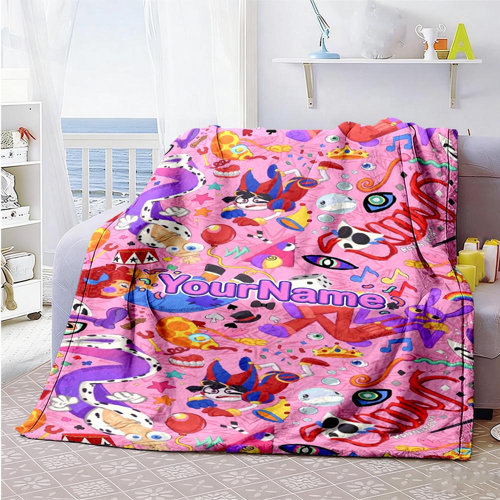 Coper ta Plaid Circo Digitale Testo Personalizzato Coperta Personalizzata Morbida Calda Accogliente Versatile per Biancheria da Letto Soggiorno Sedia da Ufficio Mare