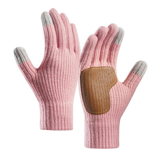 Winter Touchscreen Gloves Men Women Warm Knitted Gloves with Anti-Slip Palm Thickened Thermal Gloves for Outdoor Cycling Daily Outings