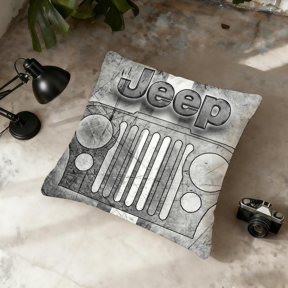 

J-Jeep-ES Logo Cool Car cushion cover Home Office Convenient Nordic Simplicity Hit With Zipper Cushion Cover 30cmx30cm